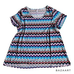 3xl LuLaRoe Classic T | Pink and aqua chevron| Good used condition